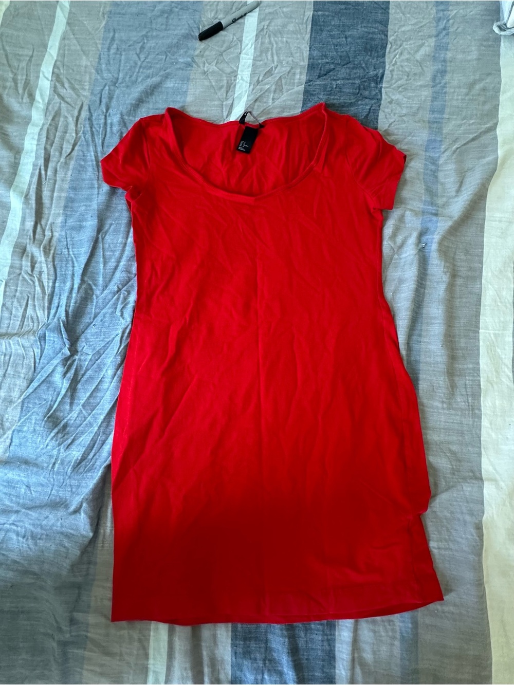 H&M Red Scoop Neck Mini Dress